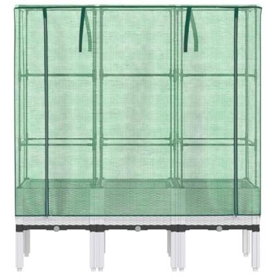 Plantenbak verhoogd met kashoes 120x40x140 cm rattanlook