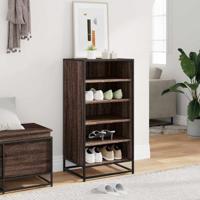 VidaXL Schoenenrek 48x38x97,5 cm bewerkt hout bruin eikenkleurig - thumbnail