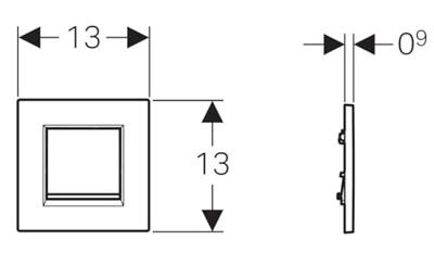 Bedieningsplaat Geberit Type 20 Pneumatisch Sqaure Mat Chroom