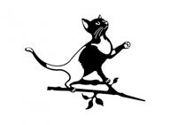 Geluksdier Kat metaal - thumbnail