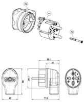 Bachmann 740.017 Stekker met randaarde Massief rubber 250 V Zwart IP44 - thumbnail