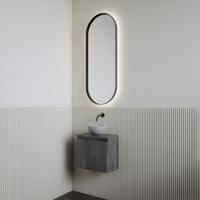 Fonteinset | BWS Leto | Zwart Eiken | Waskom Mat Grijs - thumbnail