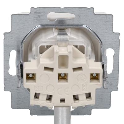 Busch-Jaeger 20 EUKB-914 Wandcontactdoos met randaarde en klapdeksel Inzetstuk Busch-balance SI Alpine-wit 1 stuk(s)