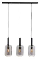 Light & Living Hanglamp 'Lekar' 3-Lamps, kleur Zwart/Smoke - thumbnail