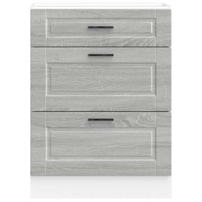 Keuken onderkast Porto bewerkt hout grijs sonoma eiken