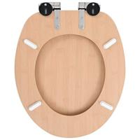 VidaXL Toiletbril met soft-close deksel bamboe mdf - thumbnail