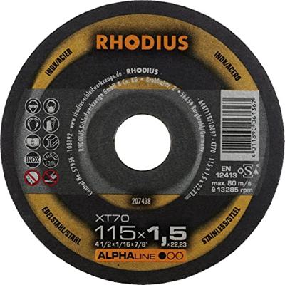Rhodius 207438 Doorslijpschijf recht 115 mm 1 stuk(s) RVS, Staal