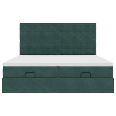 Ottoman bed met matrassen 180x200cm fluweel donkergroen
