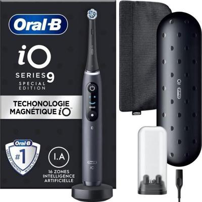 Orale -b io 9 - zwarte elektrische tandenborstel - Bluetooth -verbonden, 1 borstel, 1 lader reiskoffer, 1 magnetische zakje Orale -b io 9 - zwarte elektrische tandenborstel - Bluetooth -verbonden, 1 borstel, 1 lader reiskoffer, 1 magnetische zakje