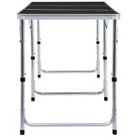 Campingtafel inklapbaar 180x60 cm aluminium grijs - thumbnail