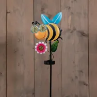 Anna's collection tuinsteker bij solar rollende ogen op steker 17x10x75cm - thumbnail