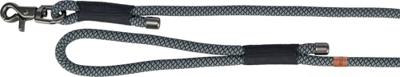 TRIXIE Soft Rope 1984001 Hondenriem, M-L 1,0 m/10 mm, zwart/grijs, robuuste lange hondenriem van touw met Trigger Snap Hook, voor middelgrote honden, zacht en rond materiaal met polsband