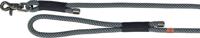 TRIXIE Soft Rope 1984001 Hondenriem, M-L 1,0 m/10 mm, zwart/grijs, robuuste lange hondenriem van touw met Trigger Snap Hook, voor middelgrote honden, zacht en rond materiaal met polsband - thumbnail