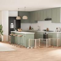 Hondenhek inklapbaar met deur 9 panelen 450 cm populierenhout - thumbnail