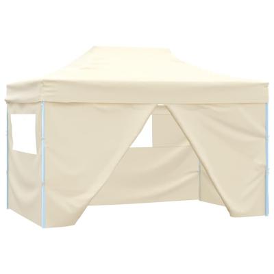 Vouwtent pop-up met 4 zijwanden 3x4,5 m crmewit