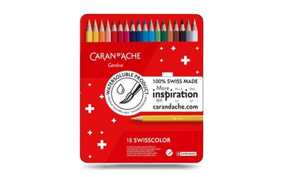 Kleurpotl caran d ache swisscolor aquarel 18st ass