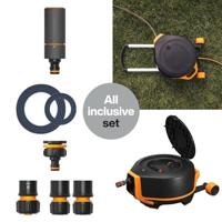 Fiskars Automatische Slanghaspel XL met Wielen | incl. 20 m Tuinslang - 1067548 - thumbnail