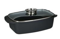 Alpina Braadslee met Glazen Deksel 5.5L 39.5x22.5x10.8 cm Zwart - thumbnail