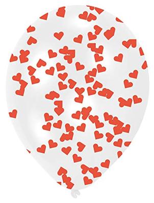 Ballonnen Confetti Hartjes Rood (6st)