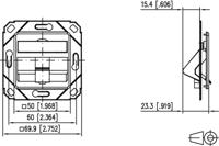 Metz Connect 130B20D11102KE Netwerkdoos Inbouw (in muur) Inzet met centraalstuk Zonder connectoren 1 poort Zuiver wit (RAL 9010) - thumbnail