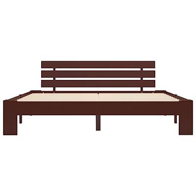 Bedframe massief grenenhout donkerbruin 160x200 cm