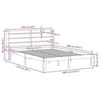 Bedframe zonder matras massief grenenhout wasbruin 140x200 cm - thumbnail