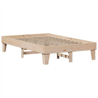 Bed met boekenkast zonder matras massief grenenhout 135x190 cm - thumbnail