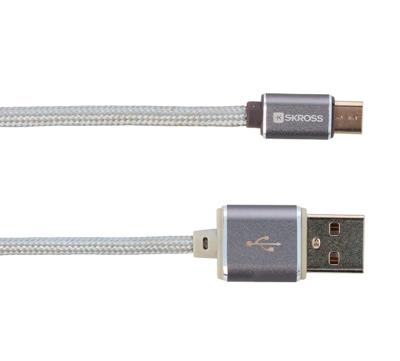 Skross 2700240 USB-kabel USB 2.0 USB-A stekker, USB-micro-B stekker 1.00 m Zilver