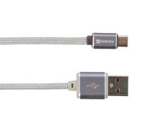 Skross 2700240 USB-kabel USB 2.0 USB-A stekker, USB-micro-B stekker 1.00 m Zilver - thumbnail