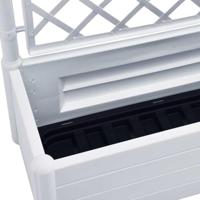 Plantenbak met latwerk 100x43x142 cm PP wit - thumbnail