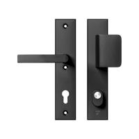AXA AXA Edge Plus veiligheidsbeslag voordeur rechthoekig schild D-knop/Blok-kruk PC92 met kerntrekbeveiliging SKG3 - aluminium/zwart - thumbnail
