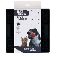 Eat Slow Live Longer Lick Mat Bones Grey - thumbnail