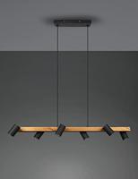 Trio HanglampMarley 6-lichts zwart met hout - 312490632 - thumbnail