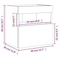Tv-wandmeubels met LED-verlichting 2 st 40x30x40 cm wit - thumbnail