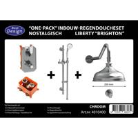 Regendoucheset Best Design Liberty Nostalgische Inbouw Thermostatische Chroom - thumbnail