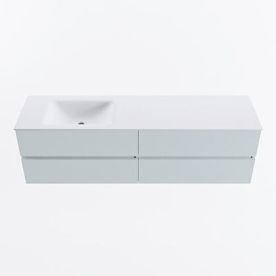 MONDIAZ VICA 170cm badmeubel onderkast Clay 4 lades. Wastafel CLOUD links zonder kraangat, kleur Talc.
