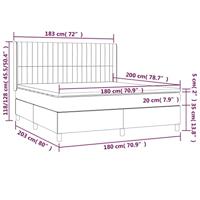 Boxspring met matras stof taupe 180x200 cm - thumbnail
