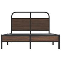 Bedframe zonder matras bewerkt hout bruin eikenkleur 140x190 cm - thumbnail