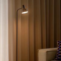 Staande lamp zwart Matis E27 160 cm - thumbnail