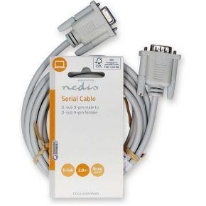 Nedis Seriele Kabel | D-SUB 9-Pins Male | D-SUB 9-Pins Female | Vernikkeld | 2.00 m | Rond | PVC | Ivoor | Label - CCGL52010IV20 Nedis Seriele Kabel | D-SUB 9-Pins Male | D-SUB 9-Pins Female | Vernikkeld | 2.00 m | Rond | PVC | Ivoor | Label - CCGL52010IV20