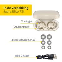Jabra Elite 75t Oordopjes – Bluetooth Oordopjes met Actieve Ruisonderdrukking en Lange Batterijduur, voor Echt Draadloos Bellen en Muziek Luisteren – Goudbeige - thumbnail