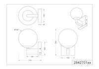 Trio WandlampKula zwart armatuur met wit glas - 284270132 - thumbnail