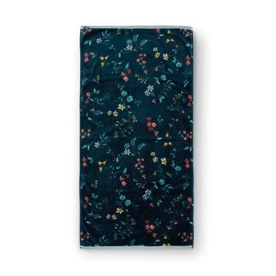 Pip Studio Pip Studio Les Fleurs Douchelaken - Donkerblauw 70 x 140 cm