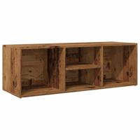 Schoenenopbergbank 105x35x35 cm bewerkt hout oud houtkleurig - thumbnail