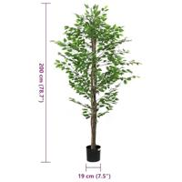 Kunst Ficus Plant 1260 bladeren 200 cm groen - thumbnail