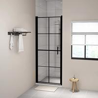 VidaXL Douchedeur 91x195 cm gehard glas zwart - thumbnail