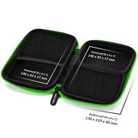 deleyCON Navigatie Tas Navigatie Case Tas voor Navigatieapparaten - 4,3 Inch & 5 Inch (14,6 x 9,3 x 3,4 cm) - Robuust Stootvast 2 Binnenvakken - Zwart/Groen - thumbnail