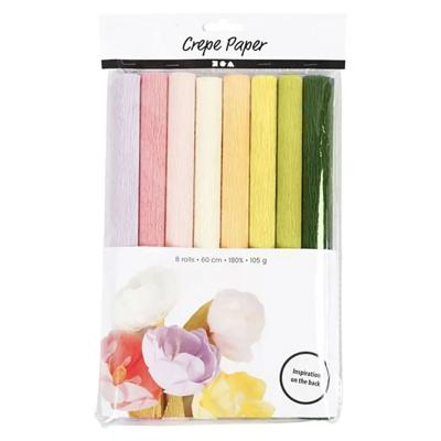 Creativ Company Crêpepapier pastelkleuren, 8 vellen Creativ Company Crêpepapier pastelkleuren, 8 vellen