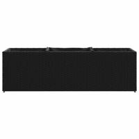VidaXL Plantenbakken met 3 potten 2 st 105x30x32 cm poly rattan zwart - thumbnail
