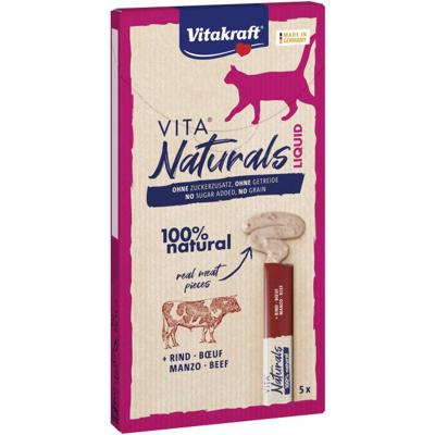 VITAKRAFT VITA NATURALS Vloeibaar rundvlees - Kattensnoepje - 5x15 g